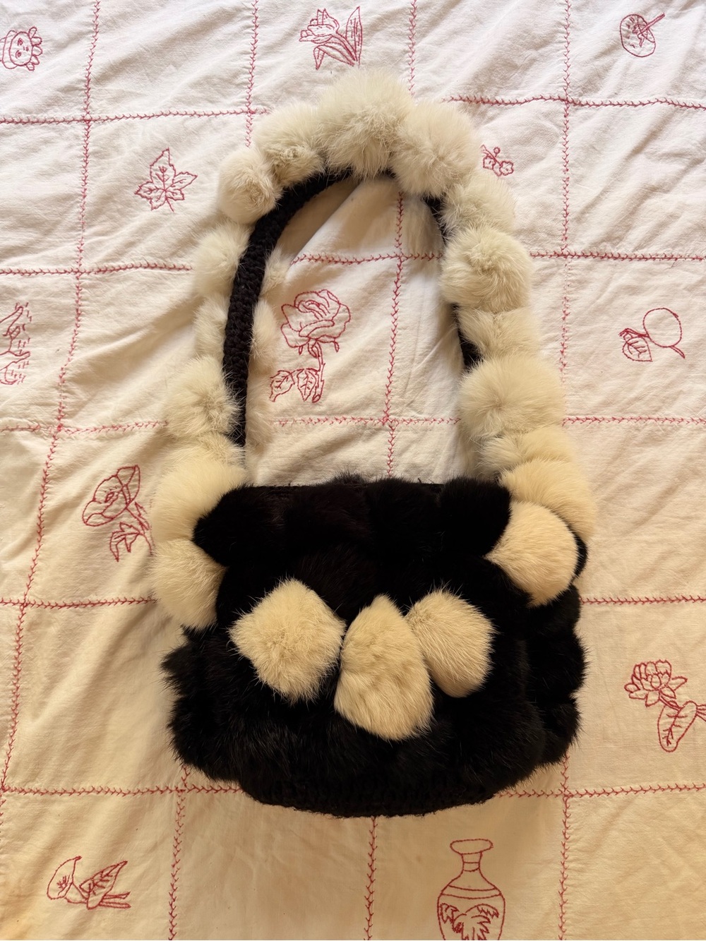 Tsumori Chisato Fur Pom Pom Shoulder Bag